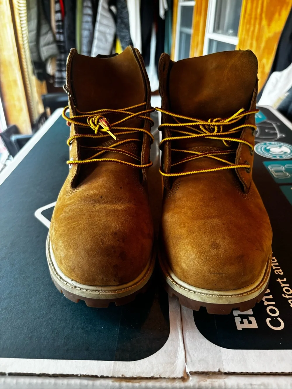 Timberland Wheat Brown Leather Work Boots Lightly Used